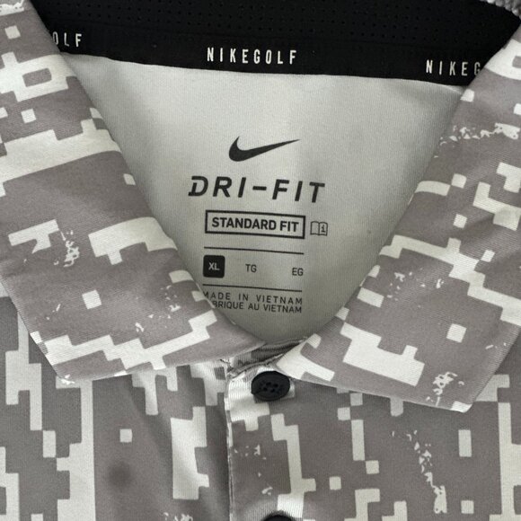 NIKE GOLF POLO Dri-Fit Gray Digi-Camo - Picture 3 of 4